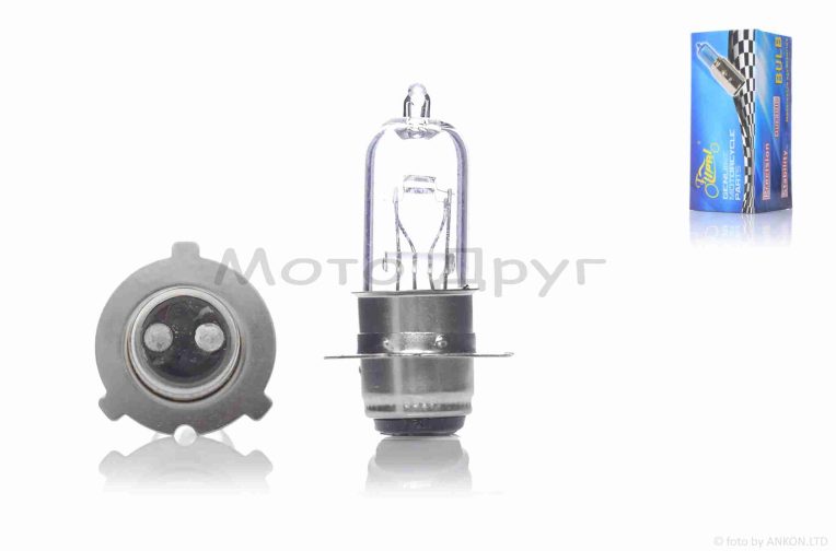 Лампа фары  P15D-25-3  12V 18/18W  3 уса, белая  “LIPAI”