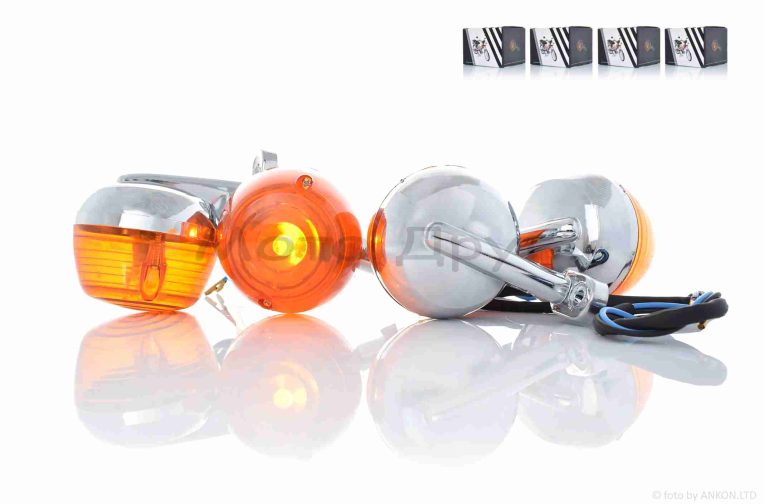 Повороты  Delta  4шт, круглые, хром, два провода  “SP”