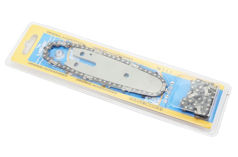Шина 4″-1,1mm 1/4″ 28зв L-14см (Підходить на акумуляторну міні-пилу)  + ланцюг 1/4″-1,1mm-28зв. квад. зуб, на блістері