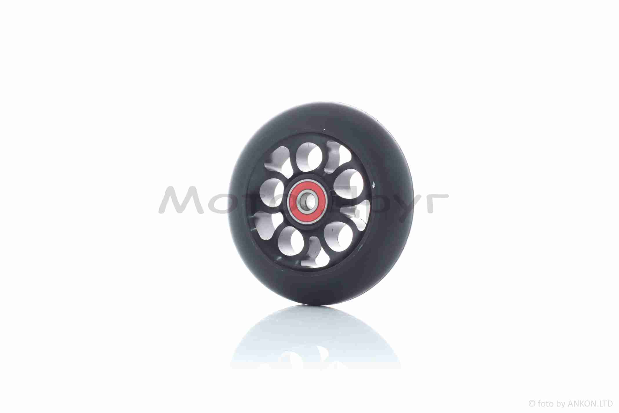 Колесо на самокат с подшипником 608-2RS, металическое, черное, D100mm #LZ-001-5