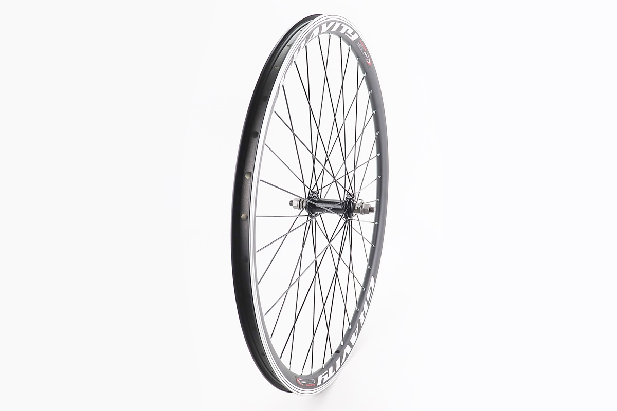 Колесо 26" переднє V-brake, обід "крапля" алюмінієвий, втулка 14Gx36H, кріпл. гайка, "GRAVITY"