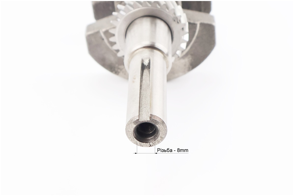 Коленвал 168F/170F (Dшейки-30mm, H-85mm, L-255mm) под шпонку D-19mm — изображение 3