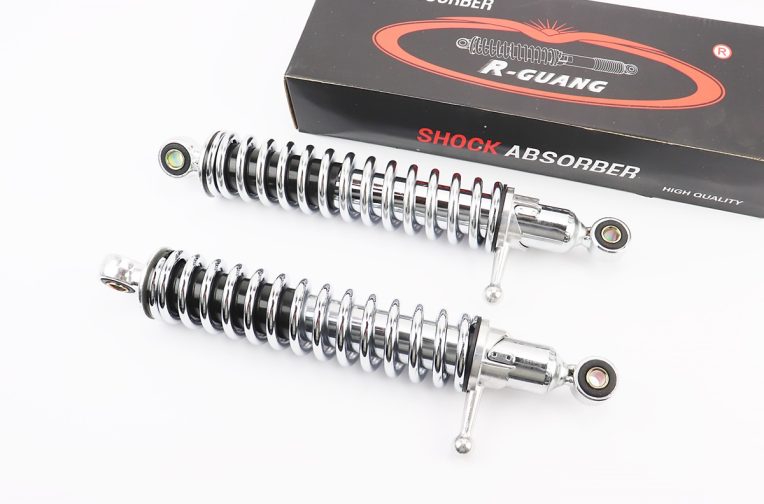 Амортизатор задній 330mm * d50mm (втулка 12mm / втулка 10mm) з важелем регулир., хром к-кт 2шт