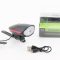 Фонарь передний 1 диод+звонок 4 мелодии, Li-ion 3.7V 1200mAh зарядка от USB, влагозащитный, чёрно-красный FY-058/7588
