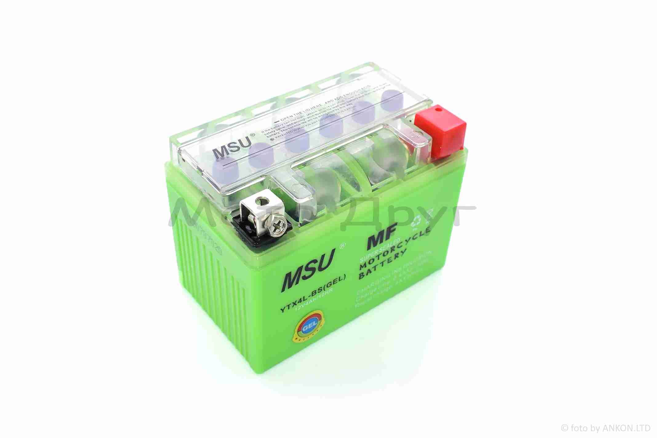 Акумулятор GEL 12V 4A 113-70-85mm YTX4L-BS "MSU" (2026) - Зображення 3