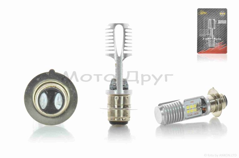 Лампа фары диодная  P15D-25-1 12V 35/35W  1 ус, 12 кристалов  “LIPAI”