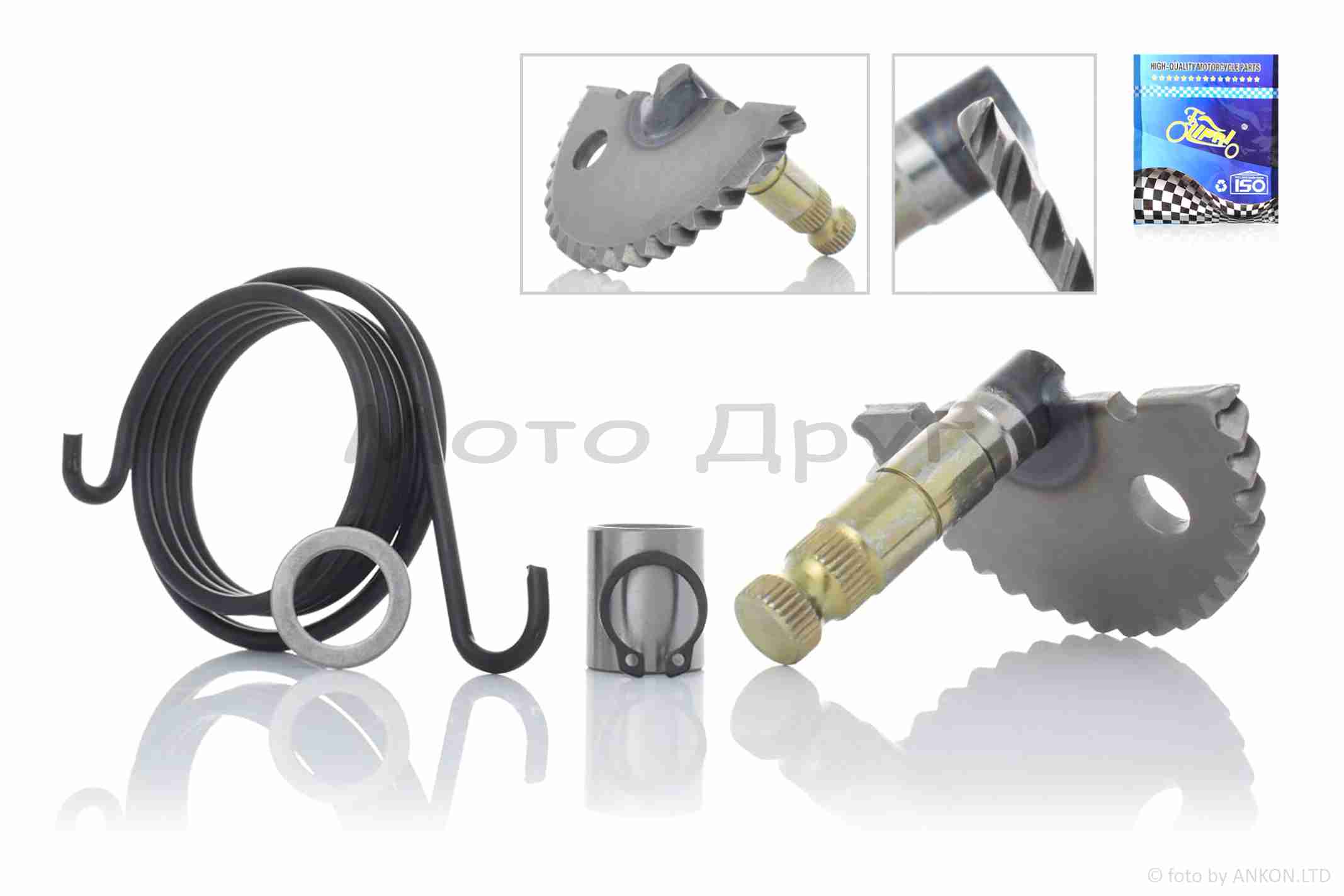 Сектор кикстартера GY6 50 L64 +втулка, пружина, стопор "LIPAI"