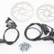 Гальмо Disk-brake гідравлічне переднє (F180/R160мм)+заднє (F180/R160мм) у зборі, диски 160/180мм, кріпл. 6 болтів, чорні HD-M520