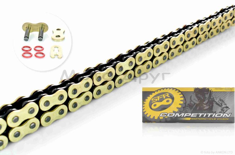Ланцюг трансмісії 520VO-128L сальниковий O-Ring “SFR” (GOLD/BLACK)