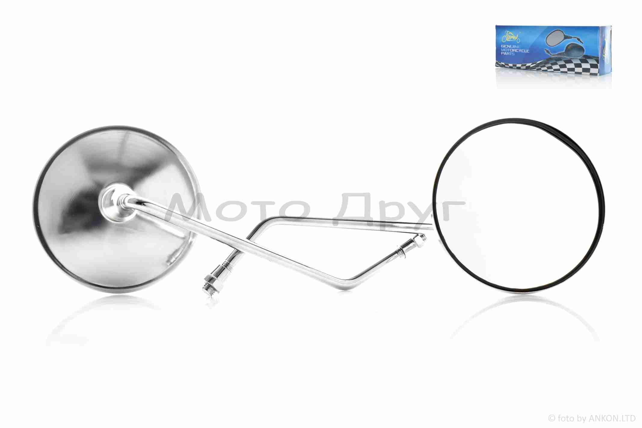 Зеркала M10 R+R Delta/Alpha/Active круглые, хром "LIPAI"
