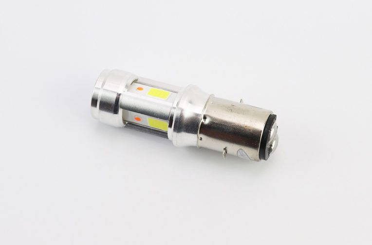 Лампа фары диодная BA20D – LED-3+1 линза с синей подсветкой