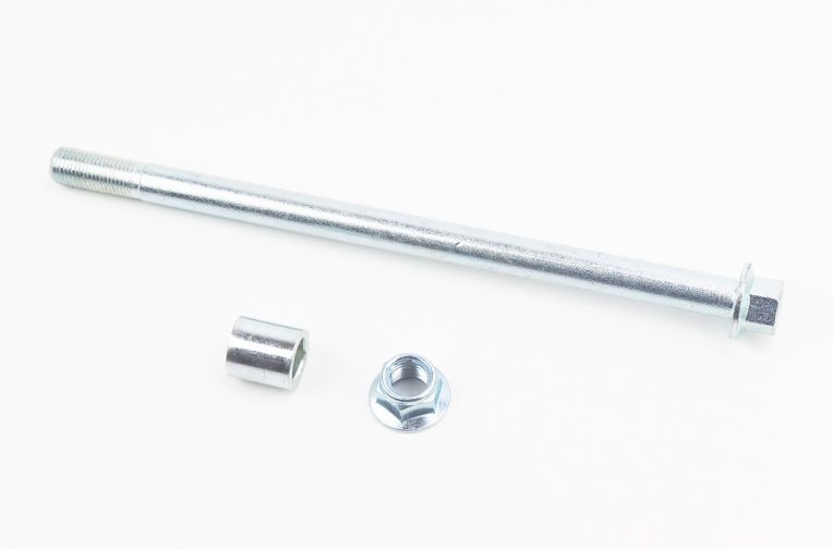 Вісь колеса переднього (під алюм. диск) d12mm; L210mm + втулка, гайка