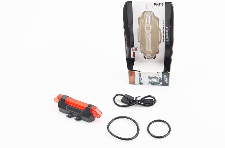 Ліхтар задній 5 діодів 15 lumen, Li-ion 3.7V 330mAh зарядка від USB, вологозахисний, BS-216/DС-918