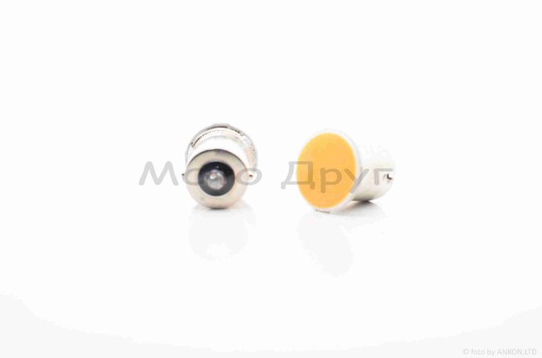 Лампа поворотов и габаритов диодная  G23 (BA15S)  12V 21W  пара, желтая