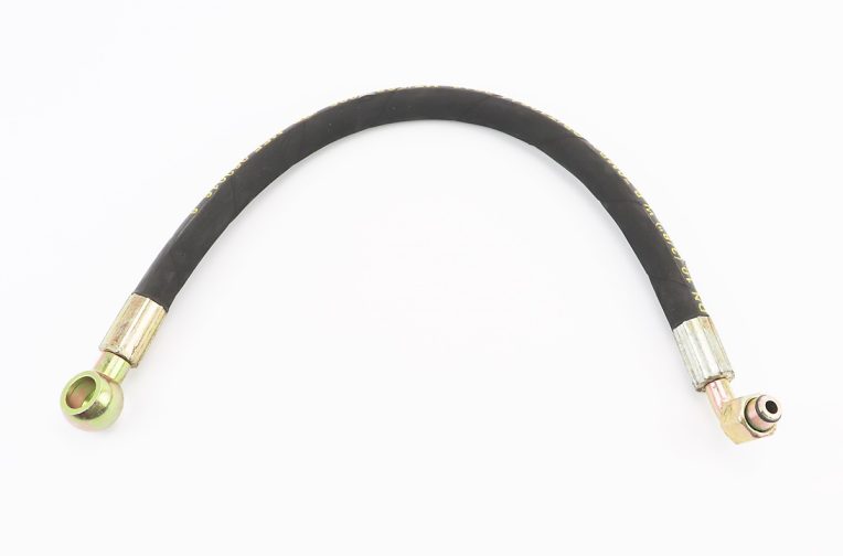 Шланг гідравлічний (L-55см, фітінг1 під болт D-18mm, фітінг2 90град, гайка М18)