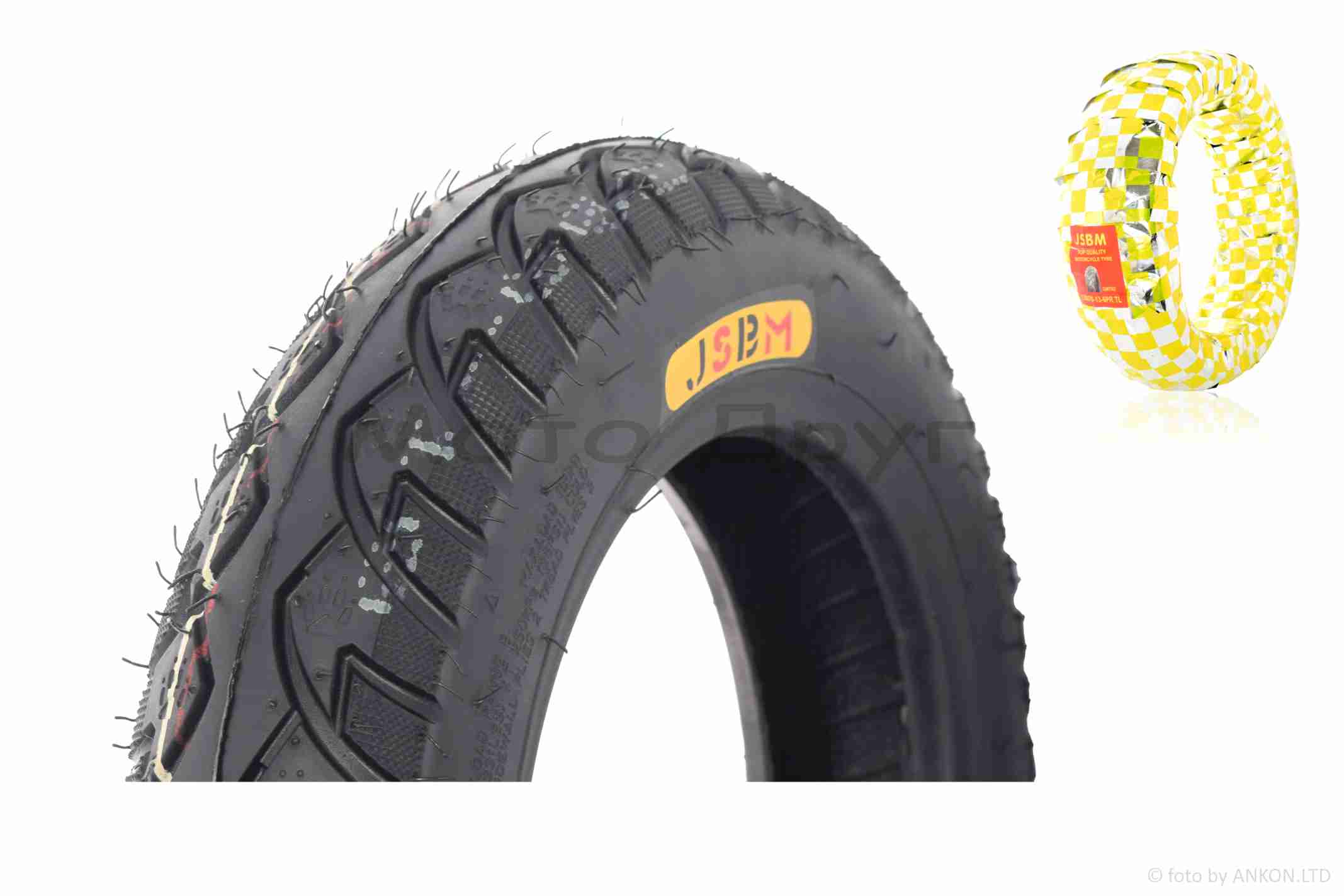 Покришка мото 10" 3.00-10 TL, 6PR, 40%, 42J "JSBM" #GMT-146