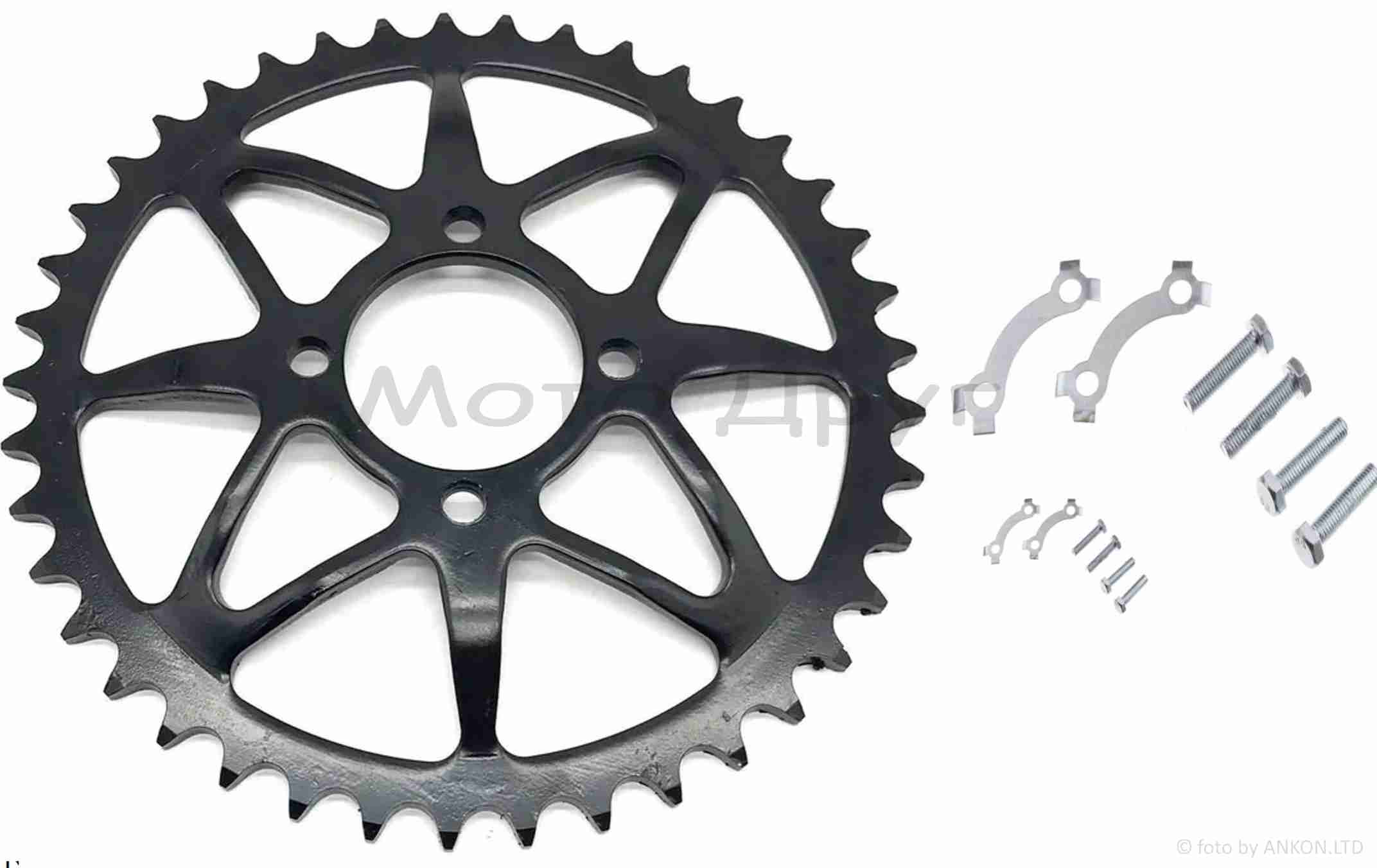 Зірка трансмісії задня 4-90, d58 520-48T KAYO K1/2, T1/2 #PRO "LIPAI" (#1, black)