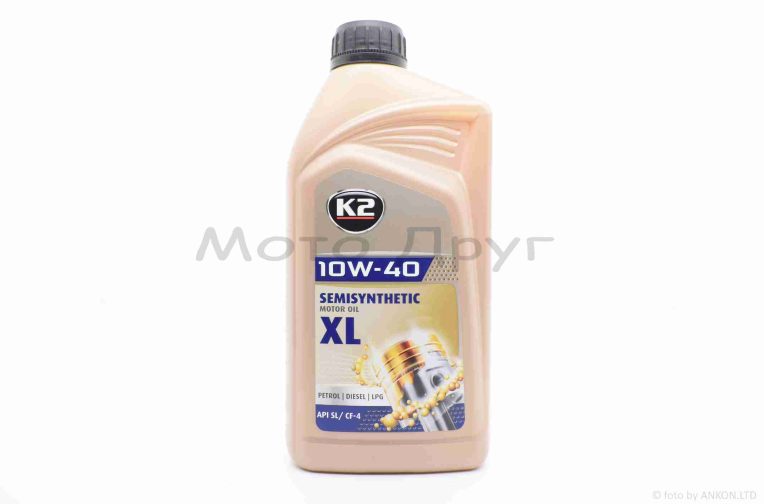 Олія моторна 4T, 1л напівсинтетика “K2” (10W40, MOTOR OIL XL) ПОЛЬЩА
