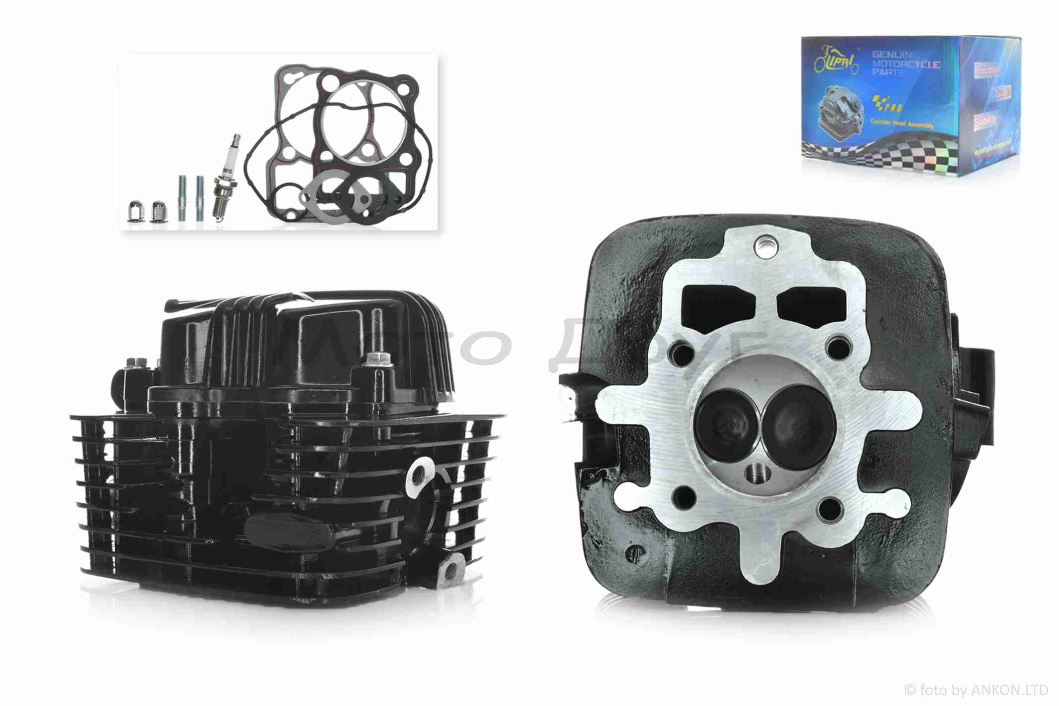 Головка циліндра 167FMM CG250 D67, d28/34 у зборі #PRO "LIPAI" (чорна)