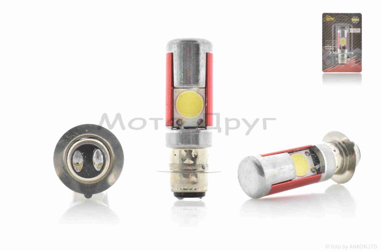 Лампа фари діодна P15D-25-1 12V 35/35W 1 вус, 2 кристали, D19 “LIPAI”