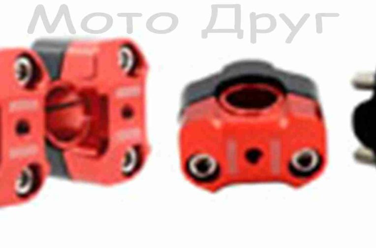 Кронштейни кріплення керма  CNC  d22/28  “OTOM”  (червоні/чорні)