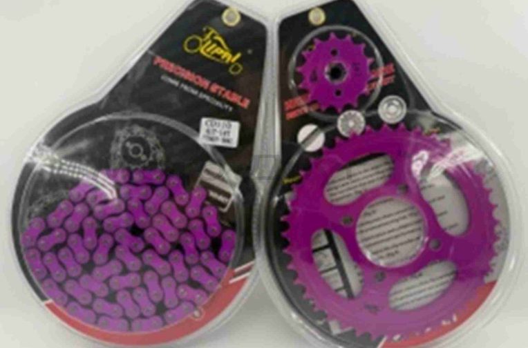Звезды трансмиссии пара  Delta  428-14/41  +цепь 98L  #PRO  “LIPAI”  (PURPLE)