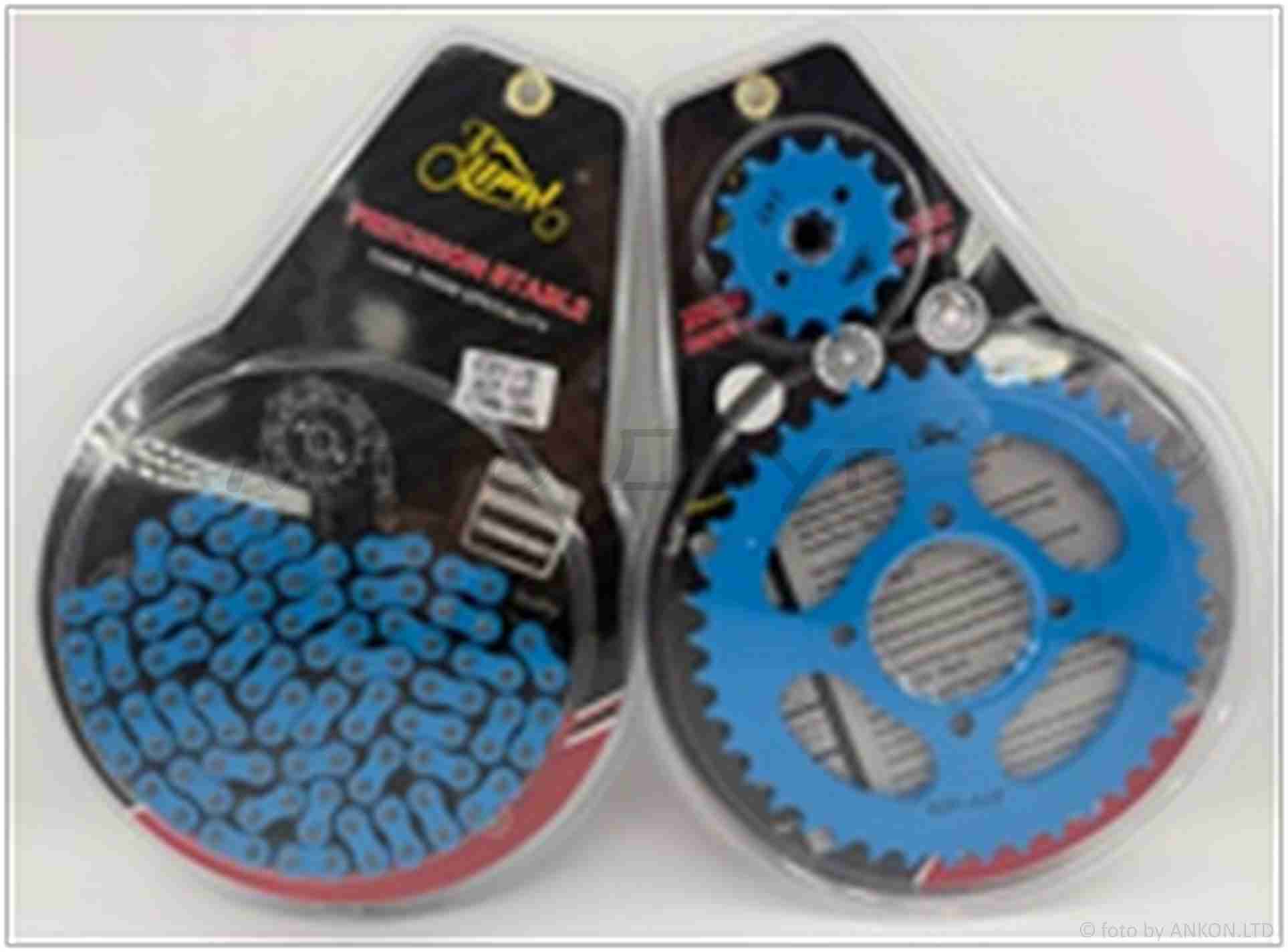 Звезды трансмиссии пара Delta 428-14/41 +цепь 98L #PRO "LIPAI" (LIGHT BLUE)