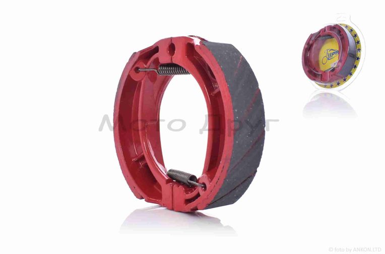 Колодки тормозные (барабан)  GY6 10/12″, LEAD, Alpha, Delta  косая пружина  #PRO  “LIPAI”