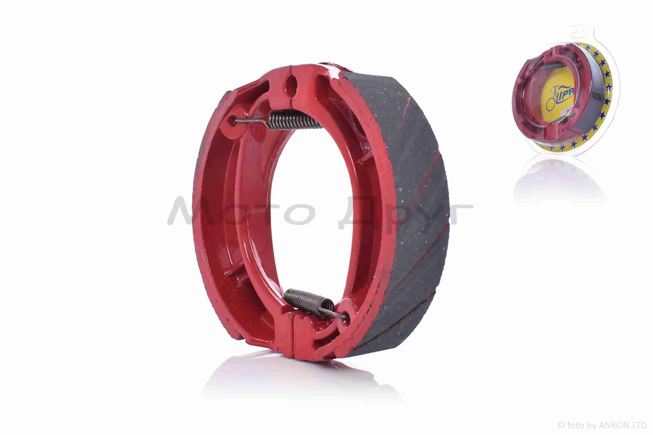 Колодки тормозные (барабан) GY6 10/12", LEAD, Alpha, Delta косая пружина #PRO "LIPAI"