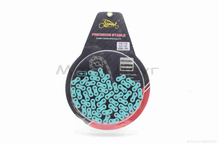 Зірки трансмісії пара Delta 428-14/41 +ланцюг 98L #PRO “LIPAI” (LIGHT GREEN)