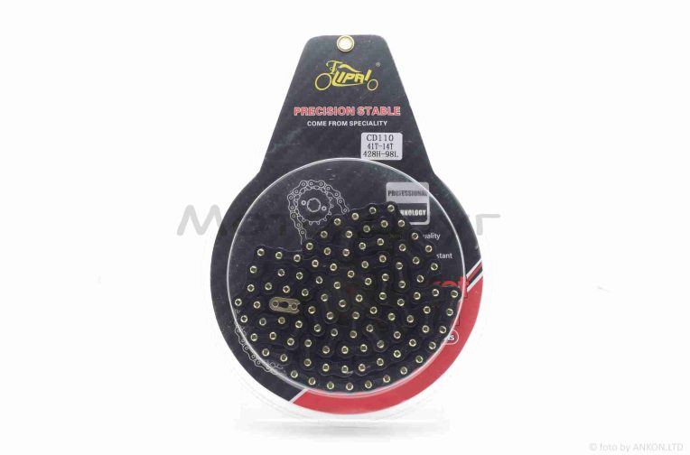 Зірки трансмісії пара Delta 428-14/41 + ланцюг 98L #PRO “LIPAI” (BLACK GOLD)